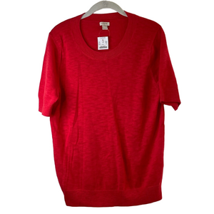 NWT J Crew Bold Red Knit Top size XL